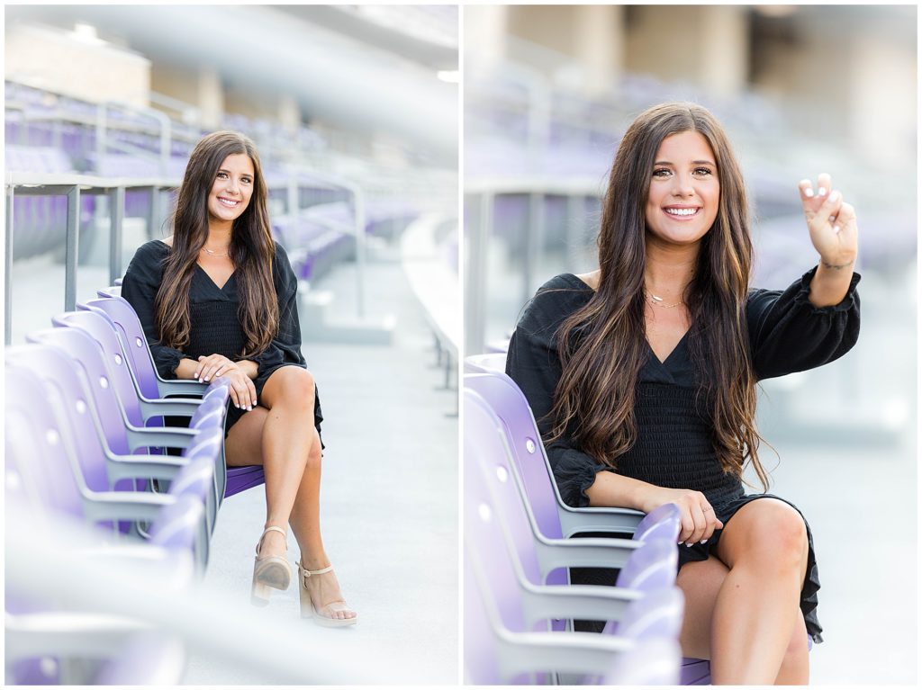Image of TCU Senior Photos in Football Stands
