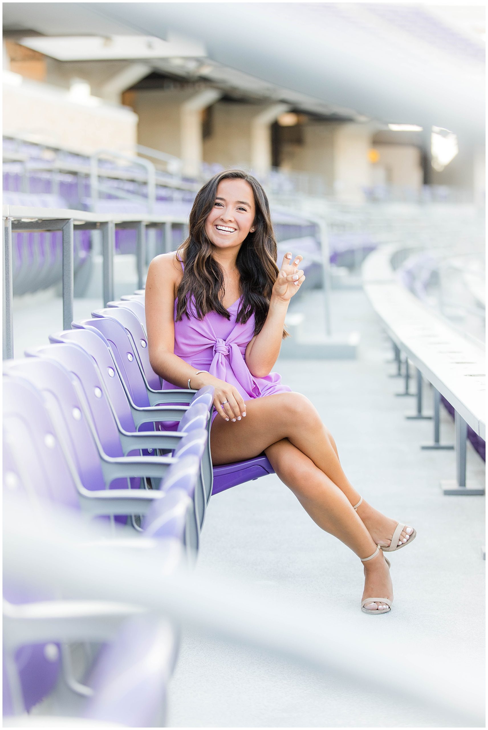 Image of TCU Senior Photos in Football Stands