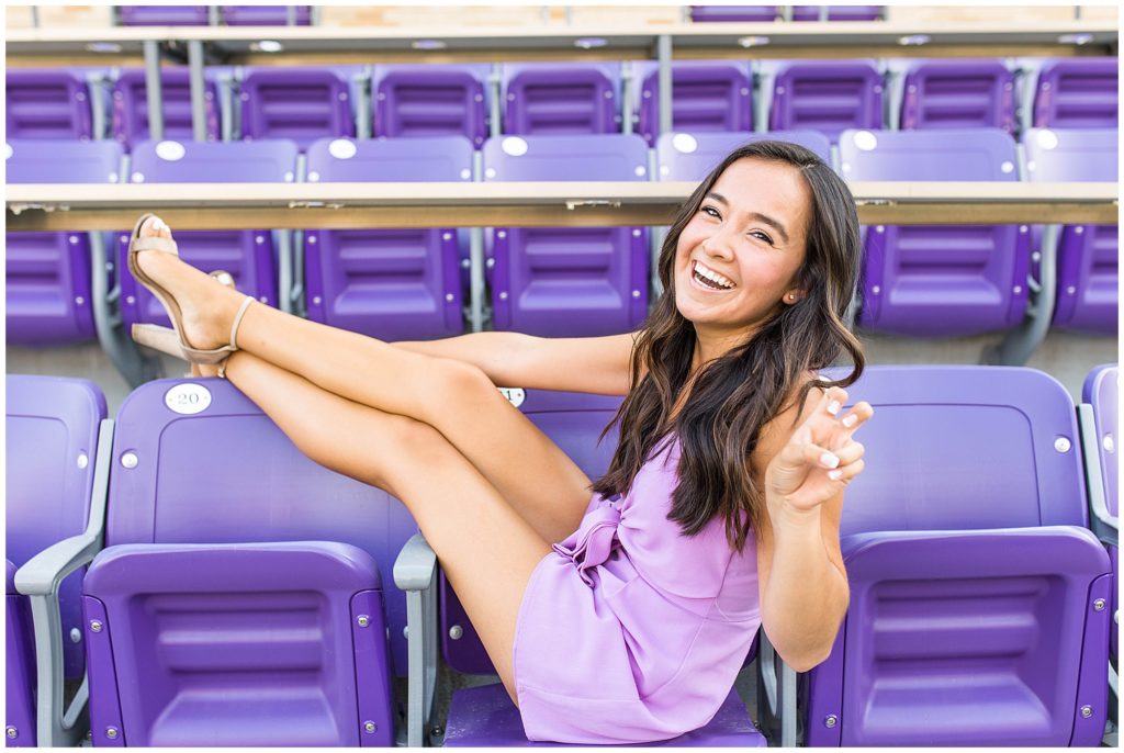 Image of TCU Senior Photos in Football Stands