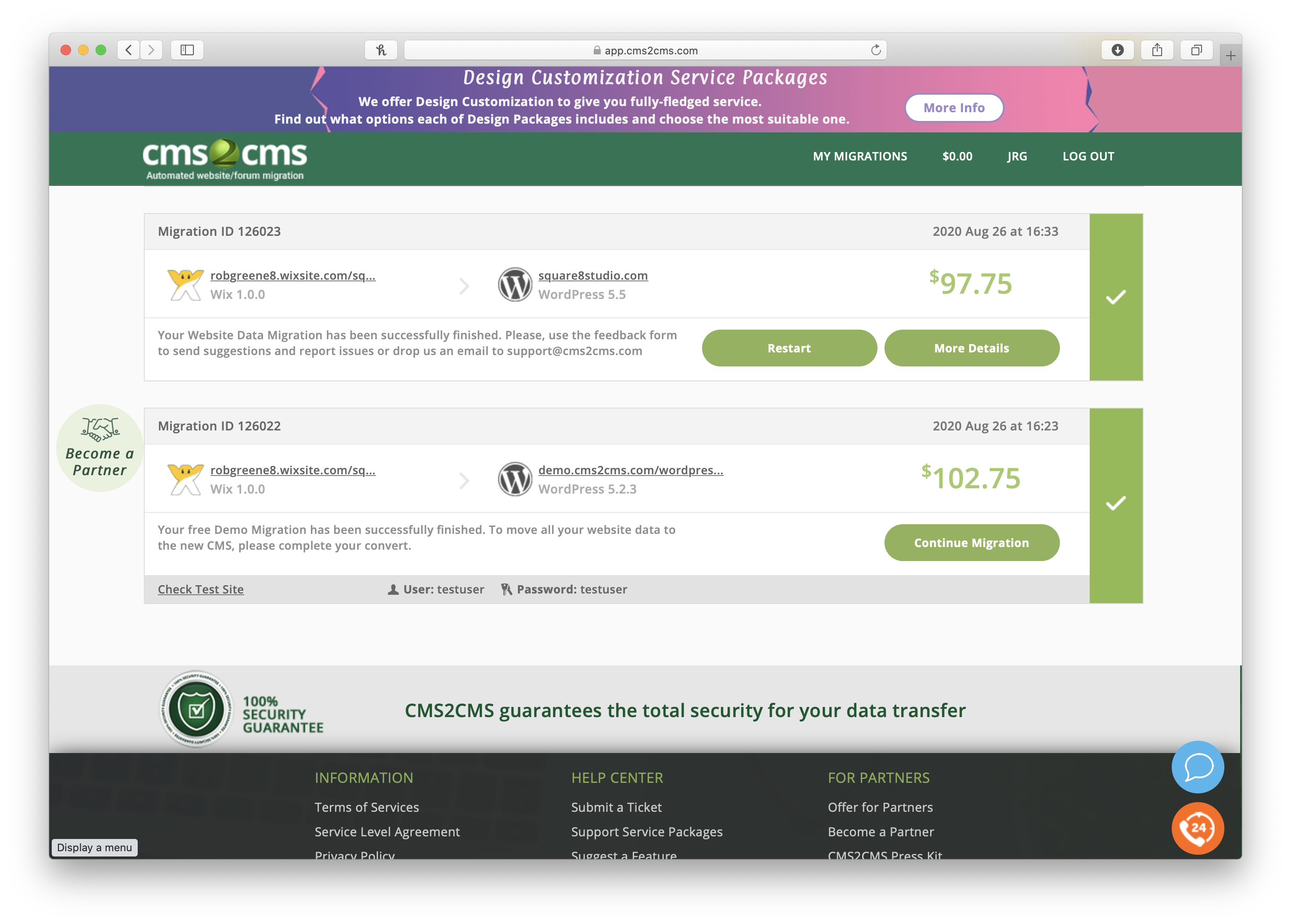 Show CMS2CMS pricing