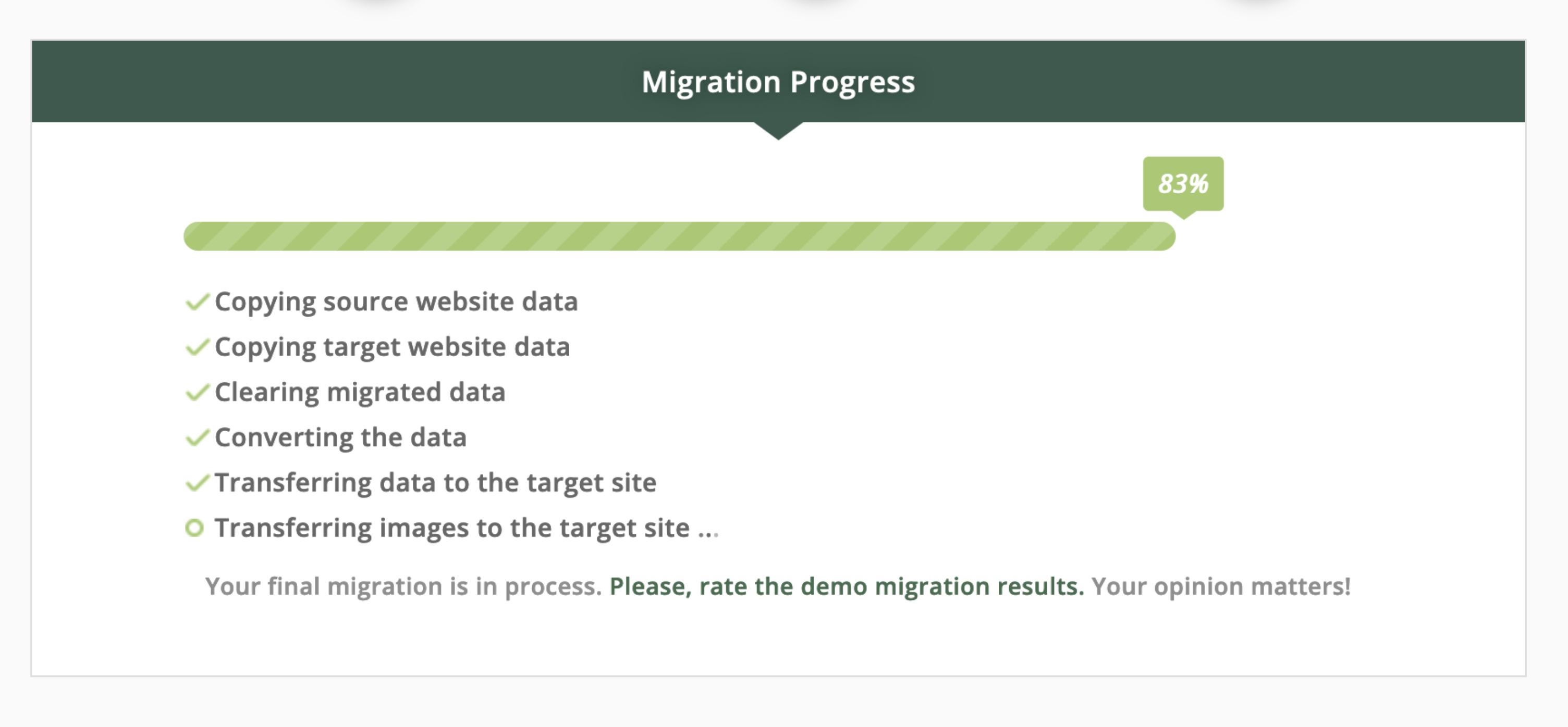 Show Migration Progress